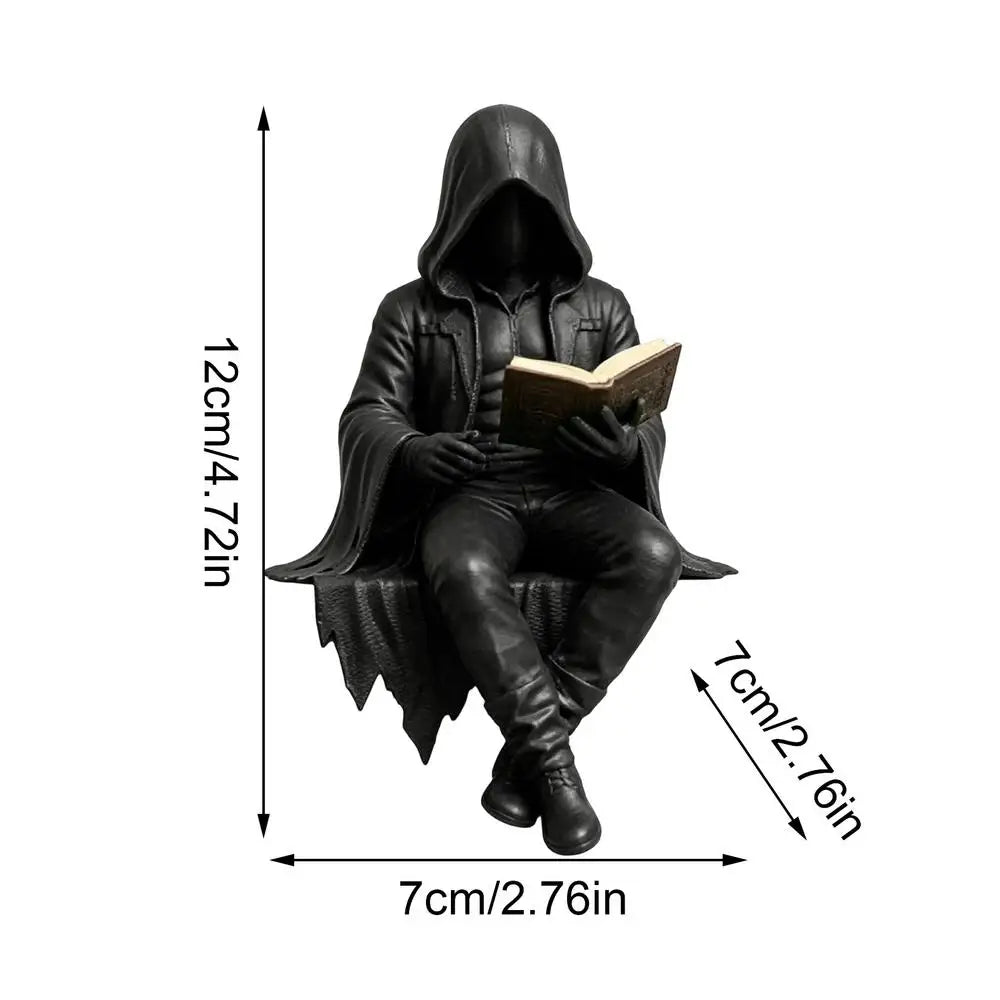 Estátua Assustadora Estética de Halloween, Figurinha Decorativa para Estante, Arte Fantástica Gótica, Decoração de Homem Misterioso para Centro de Mesa e Prateleira