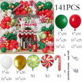 Natal verde balões arco kit vermelho branco ouro balão guirlanda natal doces cana folha globos natal casa festa de aniversário decoração