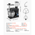 Batedeira Elétrica SucceBuy 5.7/6/7.8L, 1500W, Misturador de Massa, 6+ Velocidades, Batedeira com Cabeça Inclinável e Copo de Liquidificador de 1.5L