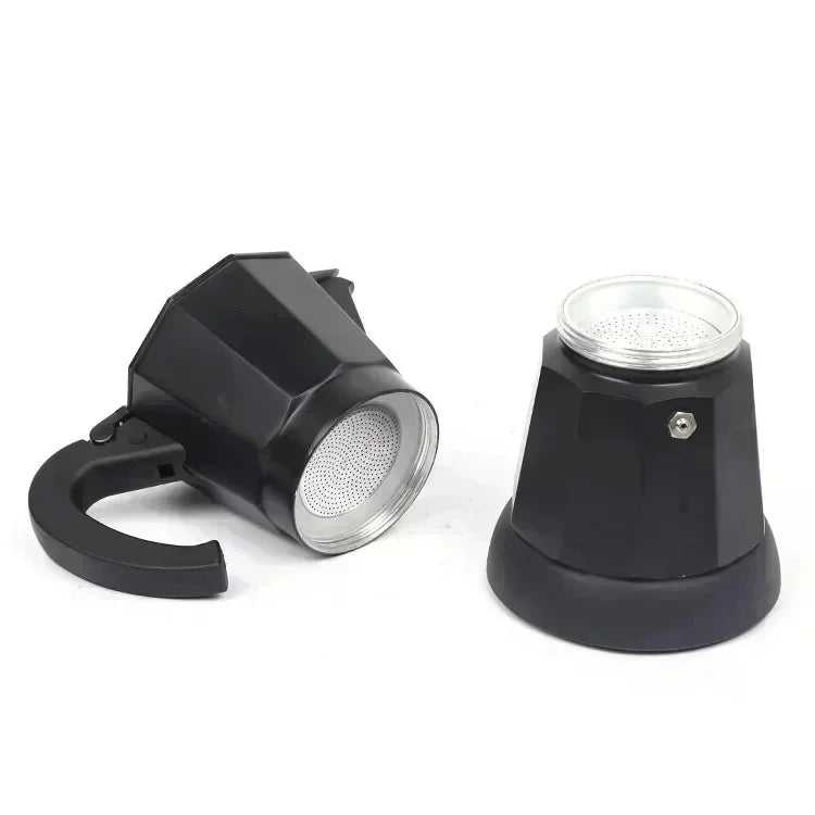 Cafeteira elétrica de alumínio 220v 300ml, estilo italiano, com plugue europeu, para uso doméstico, rápida e conveniente.