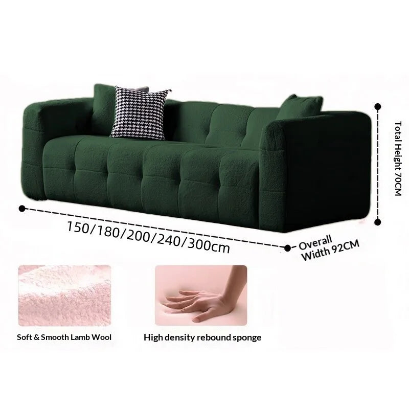 Any Size Custom Compressed Fabric Sofa Hand Tufted Design Integrated Sponge Roll Pack Shipping Multiple Color Living Room Bedroo