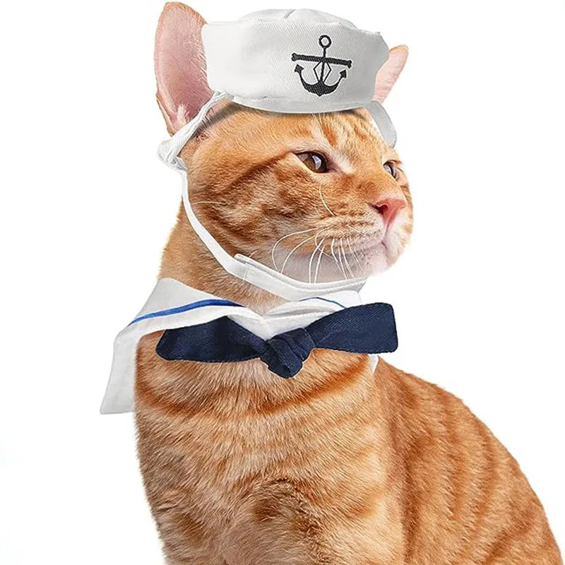 Engraçado trajes de gato de estimação pequeno cão coelho vestuário roupas para halloween cosplay marinha marinheiro roupas jaqueta manto acessórios para cães
