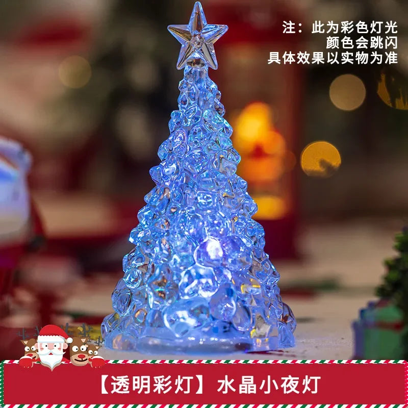Natal 2025 atividade atmosfera arranjo enfeites de mesa árvore luminosa natal cristal transparente decoração de ano novo