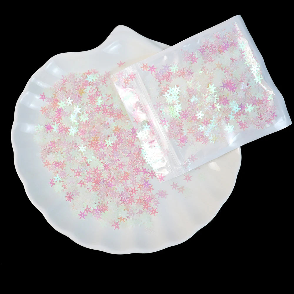 20g 8mm Glitter Flocos de Neve de Natal Lantejoulas Confete Neve Artificial Enfeites Decoração de Natal para Casa Natal 2026