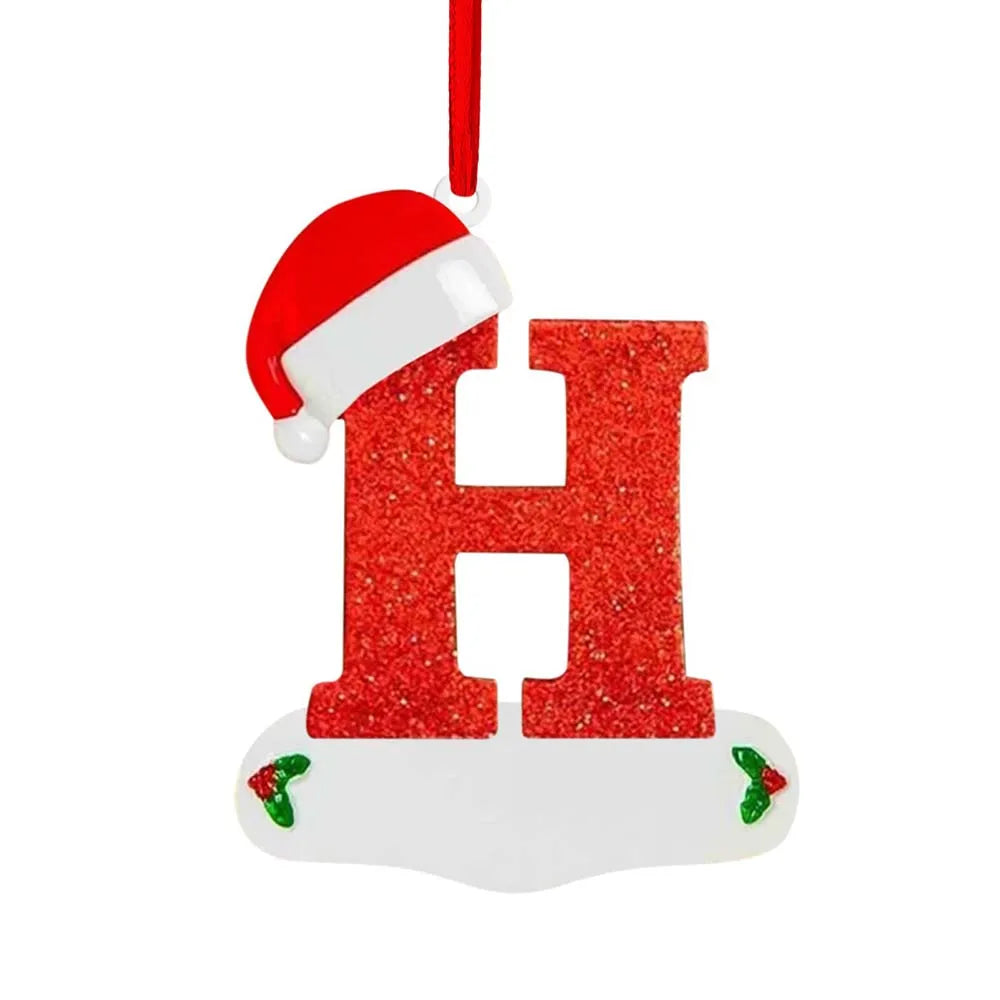 Personalize Decoração De Natal, 26 Letras, Pingente para Árvore De Natal Decor,DIY Nome Ornamento