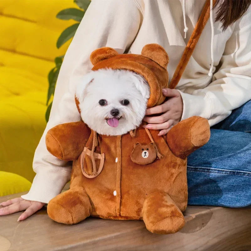 Saco de cachorro saco de gato outono e inverno quente e à prova de vento bonito crossbody saco gato mochila suprimentos para animais de estimação