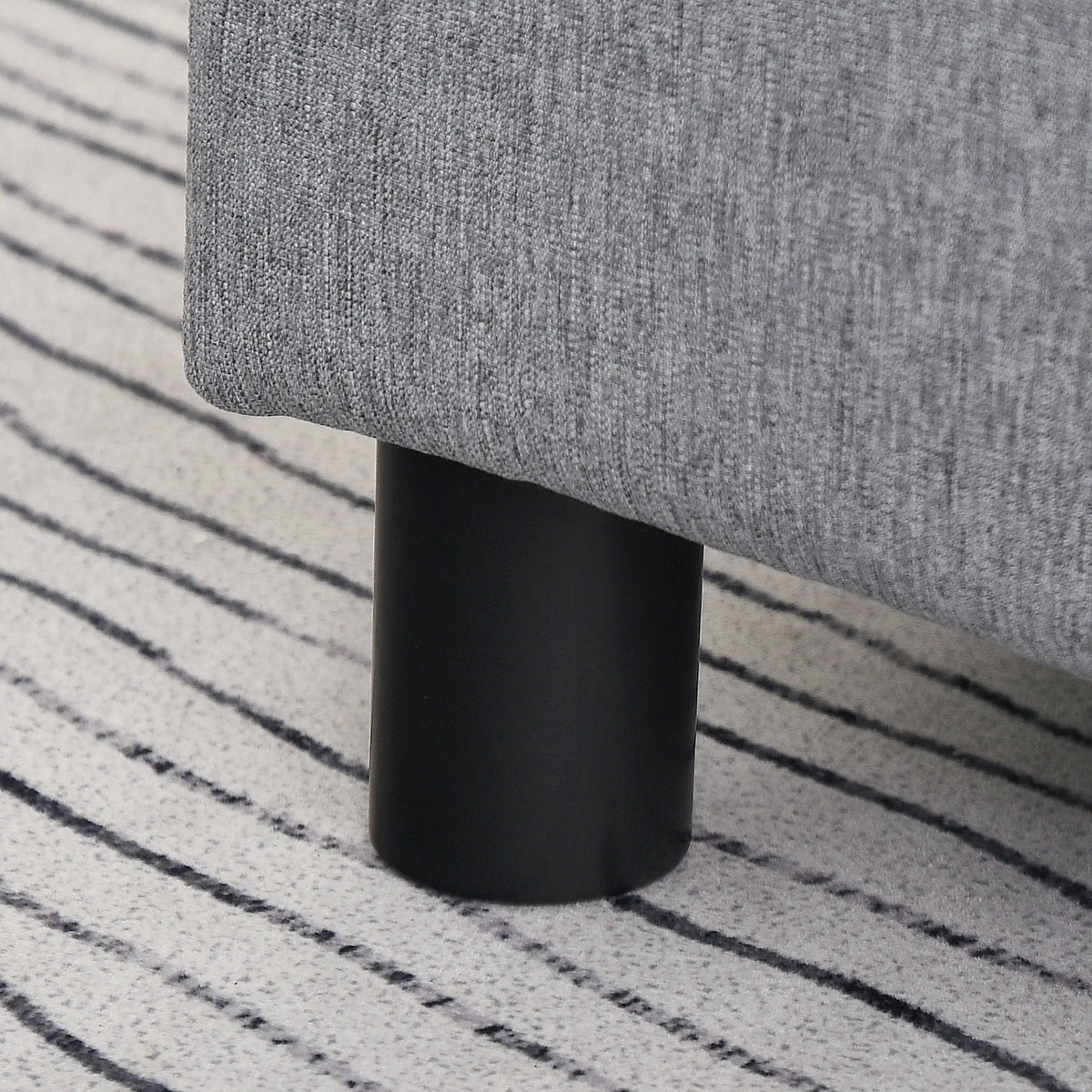 Puff Baixo Homcom para Sala de Estar com Assento Retangular Estofado para Sala de Estar e Quarto 40X30X24 cm Cinza