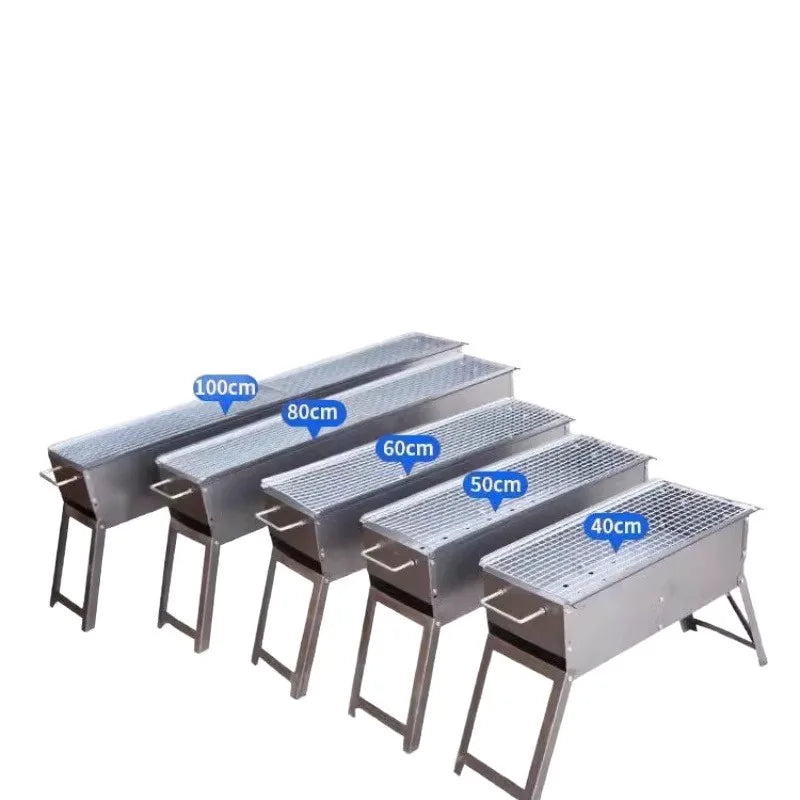 Churrasqueira a Carvão Dobrável para Exterior, Conjunto Completo para Espetinhos de Cordeiro, Mini Churrasqueira Portátil