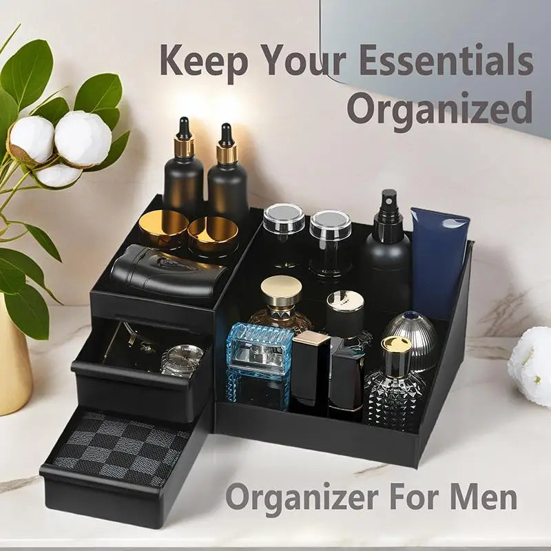 Organizador de Colônias para Homens, Suporte para Colônias para Cômoda, Suporte para Perfumes, Organizador de Bancada de Banheiro com Gavetas