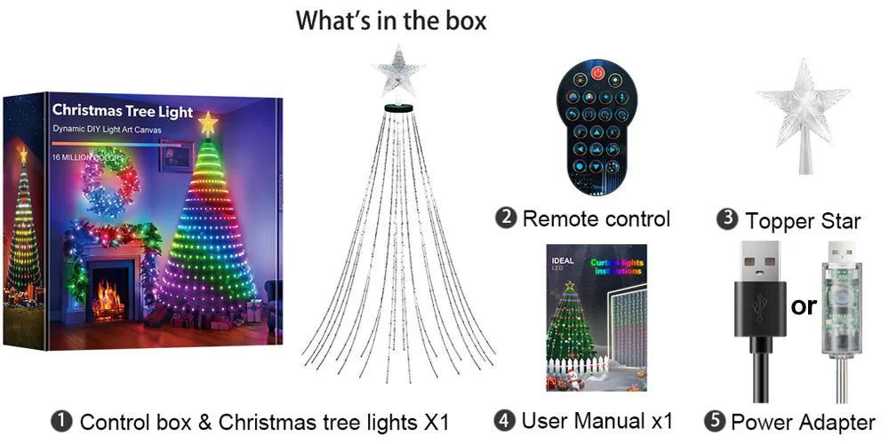 Presentes de Natal 2027, 1,8m/5,9ft, 400 LEDs, Luzes de Cordão para Árvore de Natal, Luzes Decorativas Internas com Mudança de Cor para Decoração de Casa em Feriados
