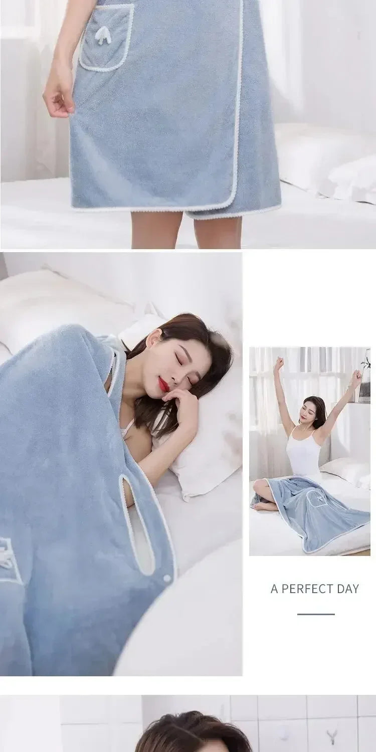 Toalhas de Banho Femininas Vestíveis para Meninas 90*130cm, Secagem Rápida, para Praia, Spa, Roupão de Banho, Roupa de Banho, Toalha para Chuveiro e Academia