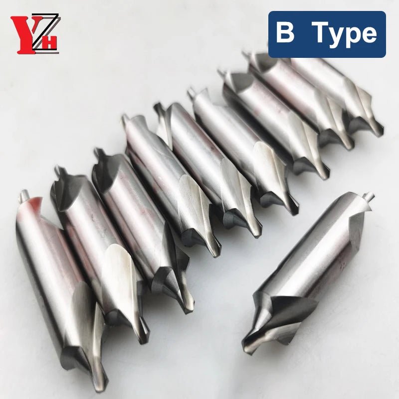 10 pçs hss centro broca a/b tipo 6542 buraco 0.4 ~ 12mm centralização broca cortador de broca 60 graus conjunto torno escareador para met