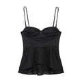 MUJER Black Corset Crop Top Woman Summer Camisole Backless Top Women Sleeveless Bustier Top Woman 2025 Sexy Beach Tops for Women