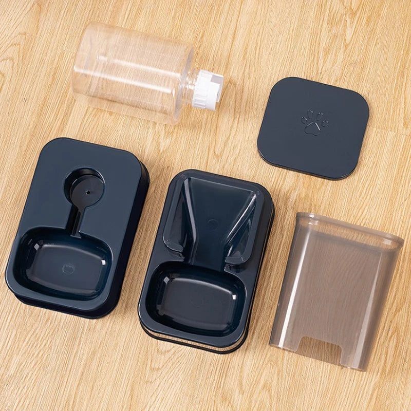 Comedouro e Bebedouro Automático para Gatos e Cães - Conjunto de Tigela para Ração e Bebedouro, Controle Inteligente de Porções para Gatos e Cães, Sem Bateria