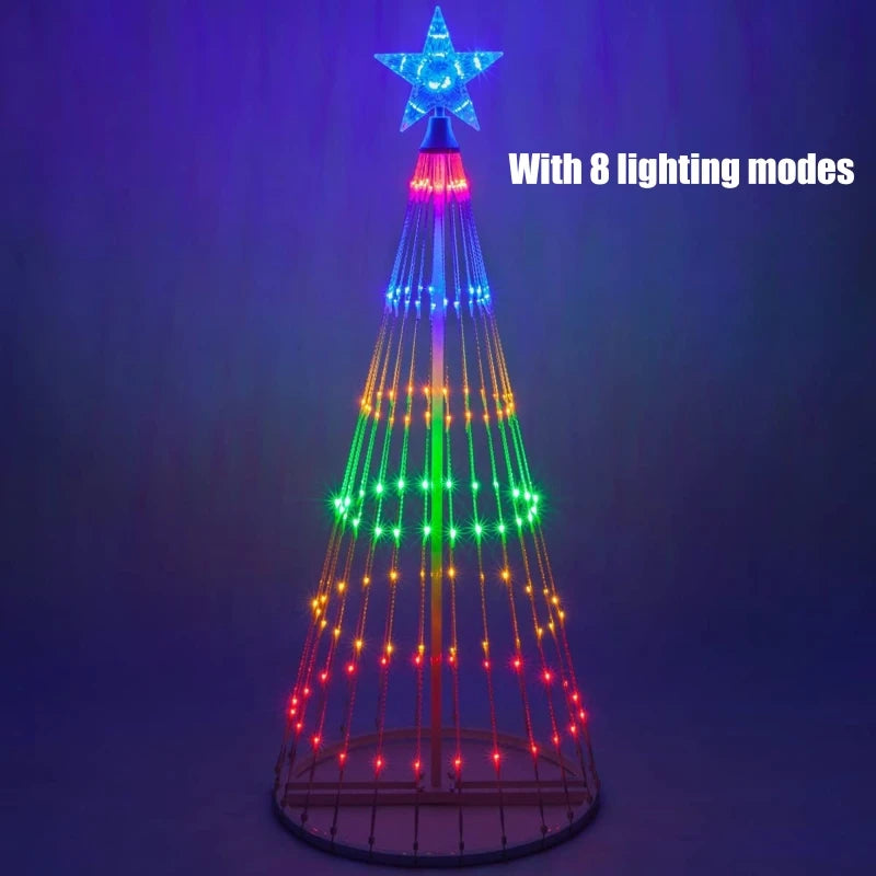 LED Cone Animado Lightshow Árvore De Natal Luz, Jardim Ao Ar Livre String Luzes, Impermeável Home Decorações Do Partido Xmas, 2024