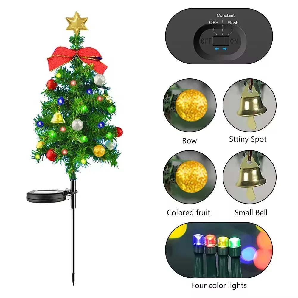Árvore de natal luzes solares ao ar livre à prova dwaterproof água led jardim caminho gramado paisagem festivo decorativo luzes piso decoração natal