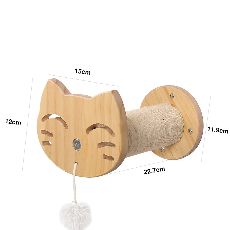 1pcCat Coçar Escalada Post Wall-montado Cat Hammock Bed Pet Móveis Kitten Wall Shelf Set Cat Perch Madeira Cat Tree House