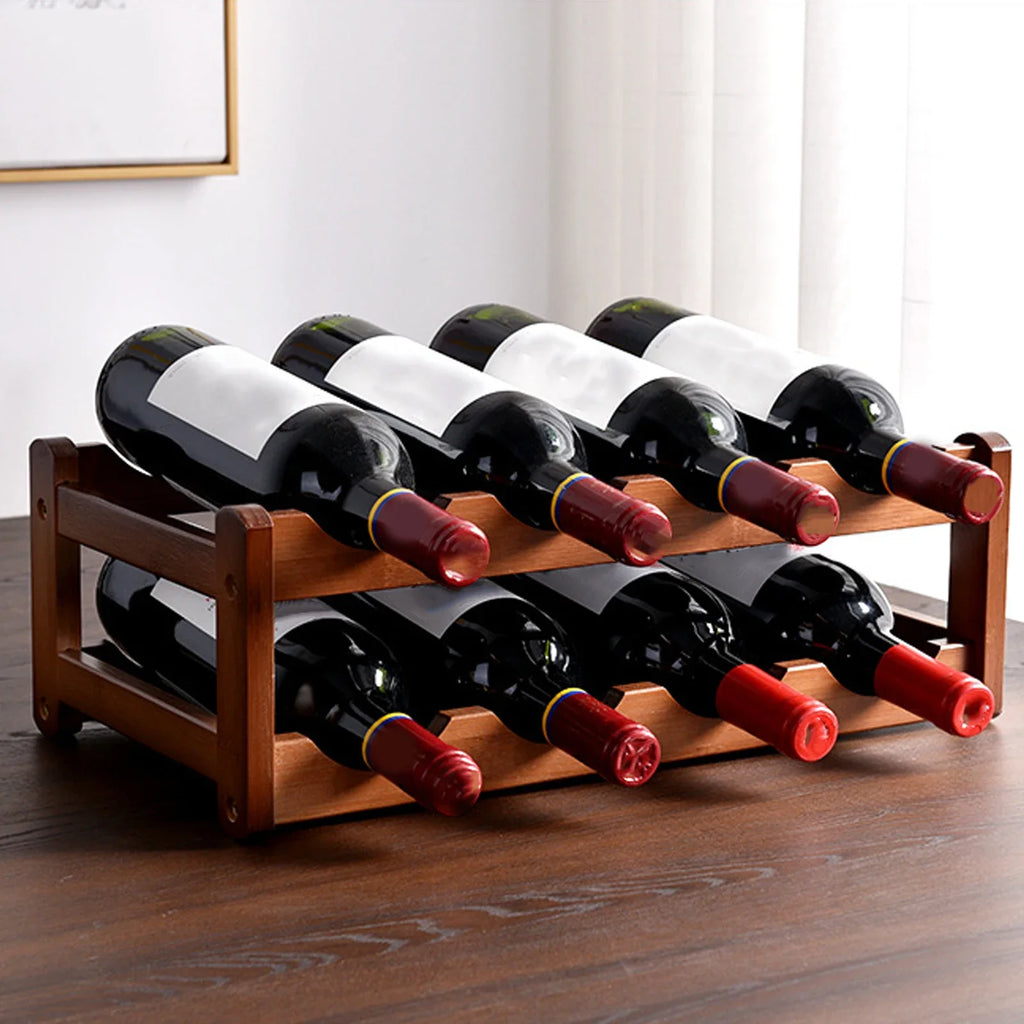 Rack de vinho de madeira, suporte de armário de exibição de garrafa de vinho, prateleira, vitrines de vinho, bancada, rack de armazenamento de vinho, adega, acessórios de bar