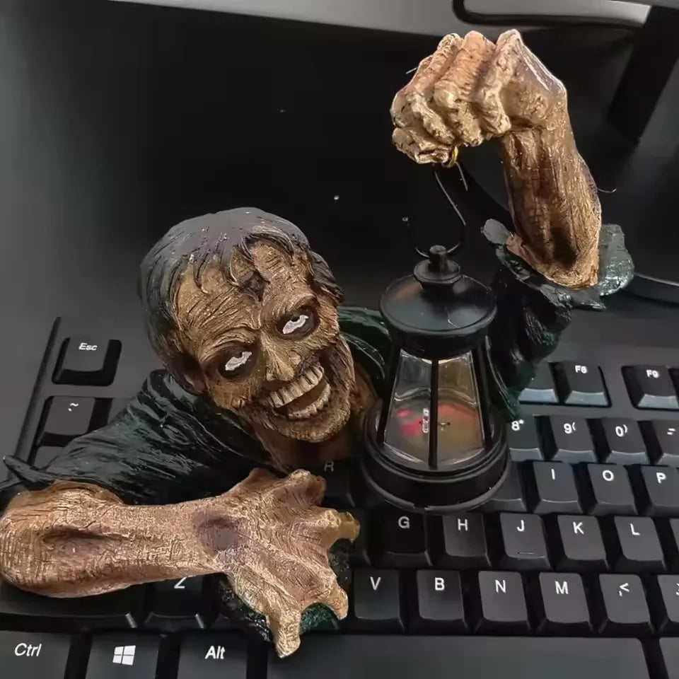Halloween zumbi lanterna resina artesanato horror atmosfera decoração escultura interior ao ar livre pátio barra casa assombrada decoração prop