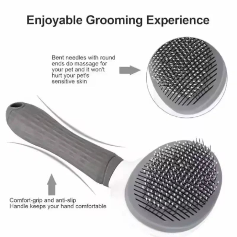 Escova para Cães e Gatos, Escova de Limpeza Automática para Remover Pelos de Animais, Ferramentas de Higiene para Cães e Gatos, Escova Desembaraçadora para Animais de Estimação, Acessórios para Cães
