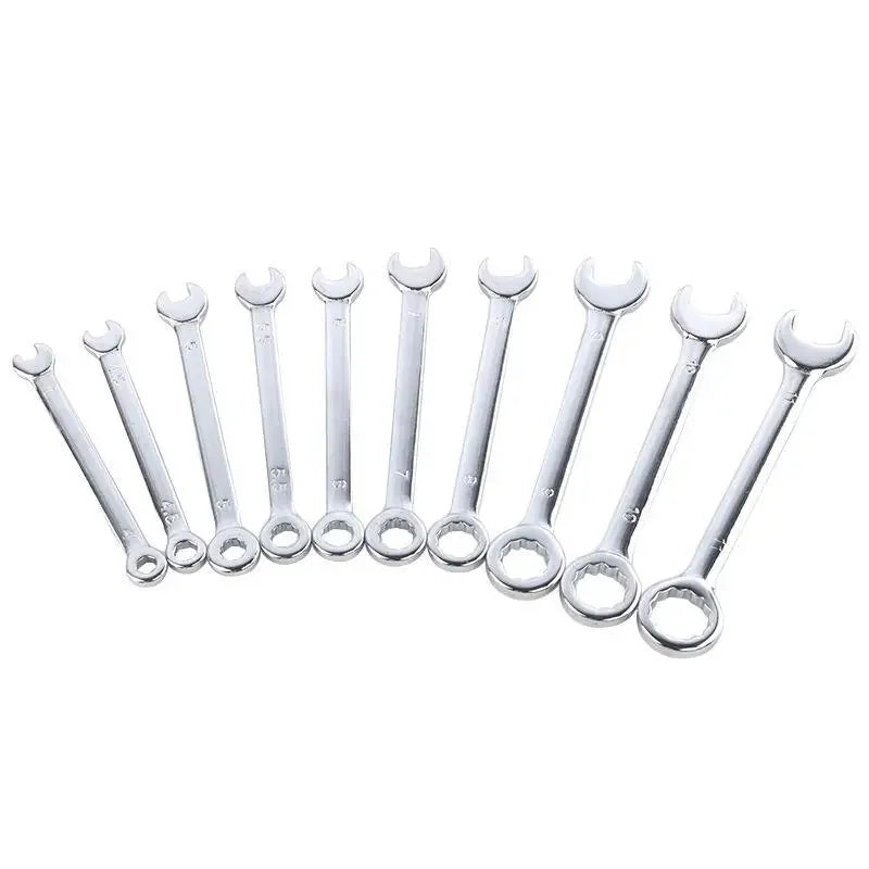 Novo 10 peças mini chave de extremidade aberta 4-11mm metrci/padrão imperial 45 #   Chaves de catraca de extremidade dupla de aço mini chave combinada