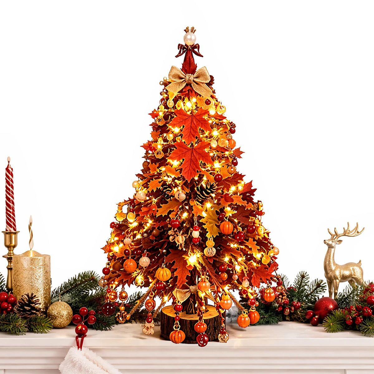 Kit de Artesanato de Natal DIY: Árvore de Natal com Contas e Luzes Brilhantes para Decoração com Contas