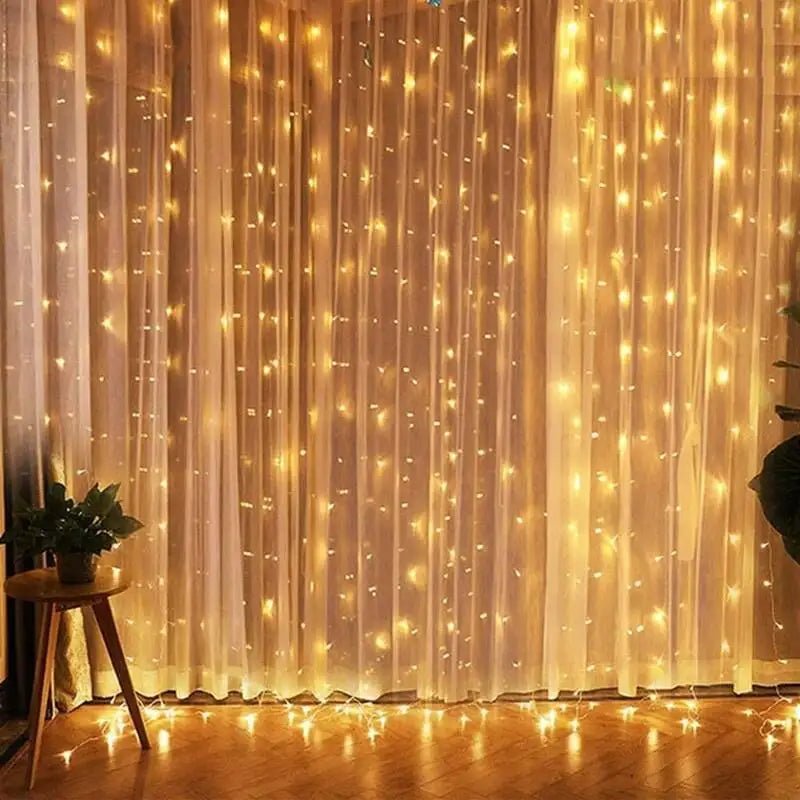 Cortina de natal led luzes da corda guirlanda festival 8 modos usb controle remoto feriado casamento luzes fadas para decoração do quarto