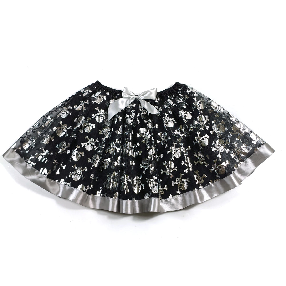 Saia de Tule para Adultos de Halloween Adornada com Morcegos, Abóboras e Estrelas, Esta Saia de Tule Laranja Tem um Laço Preto na Cintura