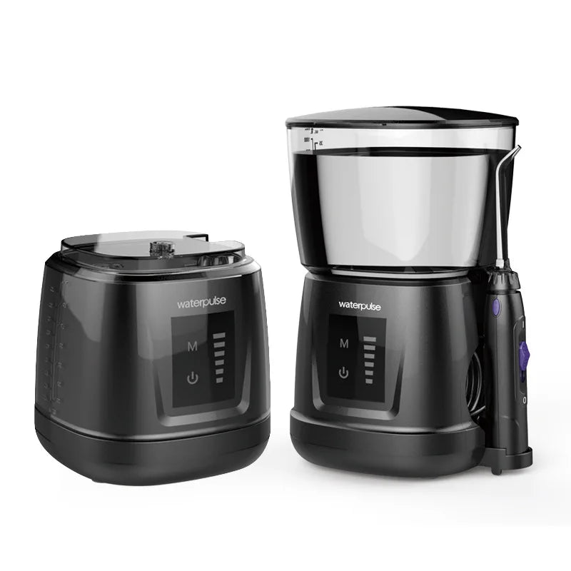 Fio dental de água + 6 pontas, massageador limpo de dentes, 20-120psi, higiene oral, irrigador dental de água, 1000ml, limpador de dentes