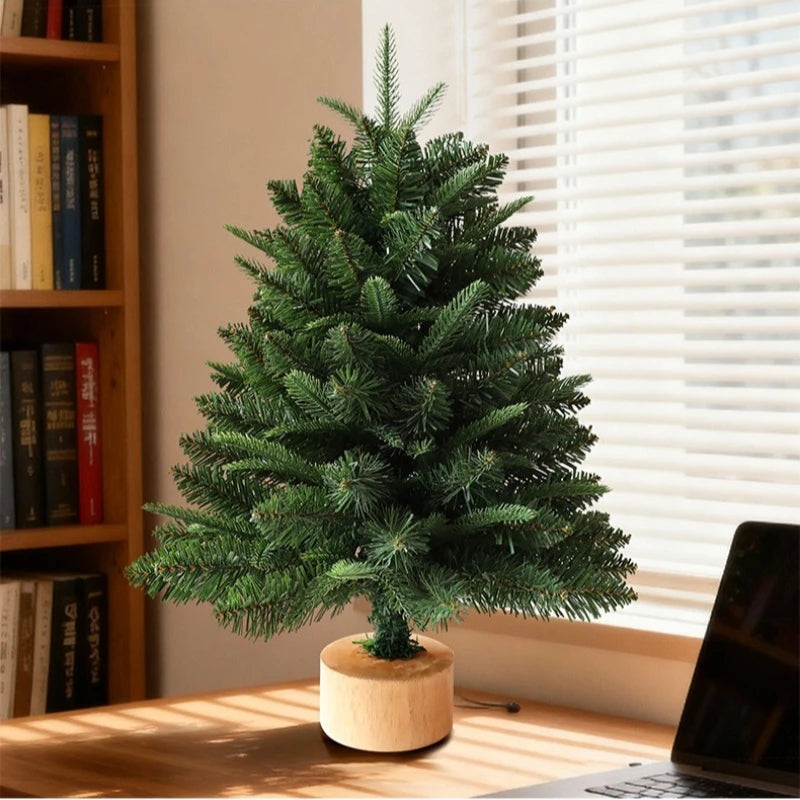Árvore de Natal Artificial Mini de 45/60cm, Suprimentos de Decoração com Folhas e Galhos Densos, Árvore de Natal para Mesa, Presente