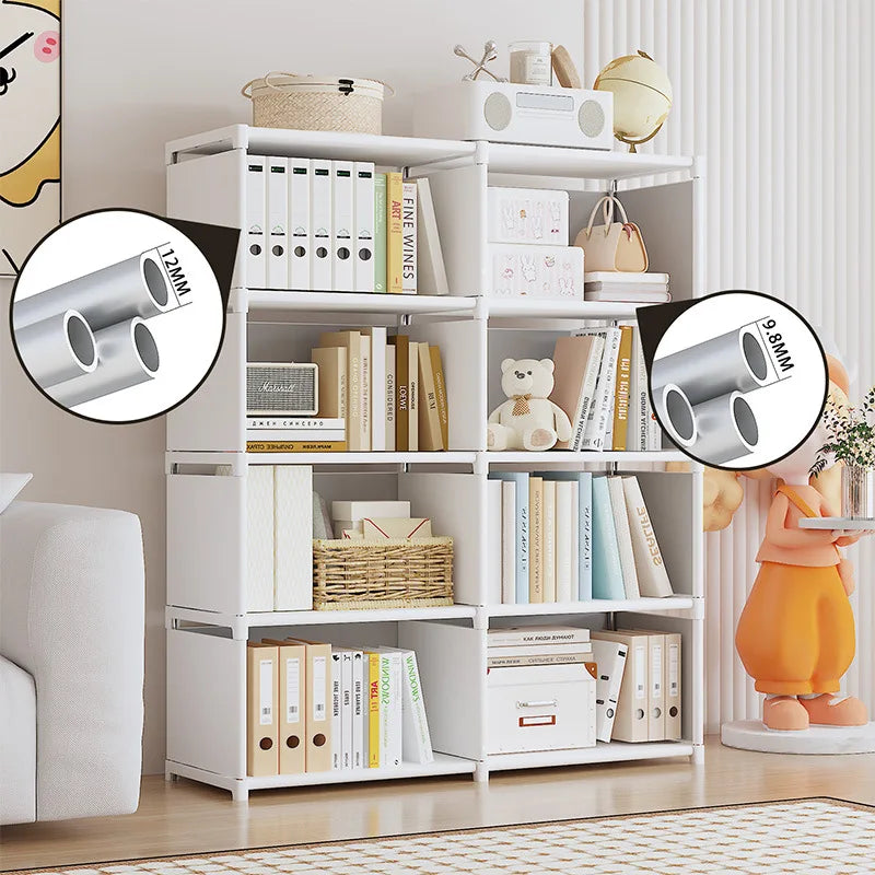 Estante de Livros Multicamadas de Fácil Montagem, Prateleira de Armazenamento para Sala de Estar, Quarto e Estudo, Ideal para Livros, Brinquedos e Diversos