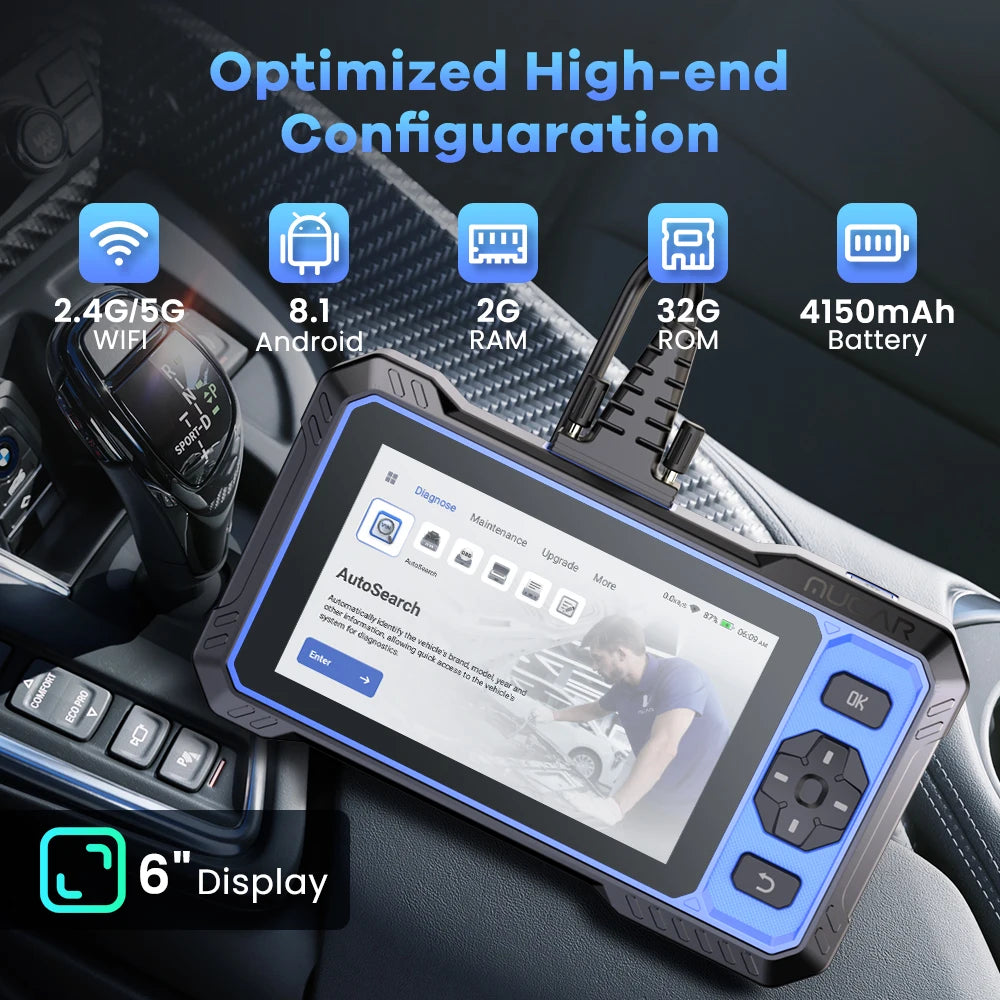 MUCAR 682 Ferramenta de Diagnóstico Automotivo Assistida por IA CANFD Codificação Bidirecional de ECU 20 Funções de Redefinição Diagnóstico Completo do Sistema Scanner OBD2 Vitalício Grátis