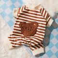 Roupas para cães de estimação listrado sorriso impressão macacões chihuahua doce pijamas filhote de cachorro gato quente pijamas outono traje para animais de estimação poodle maltes