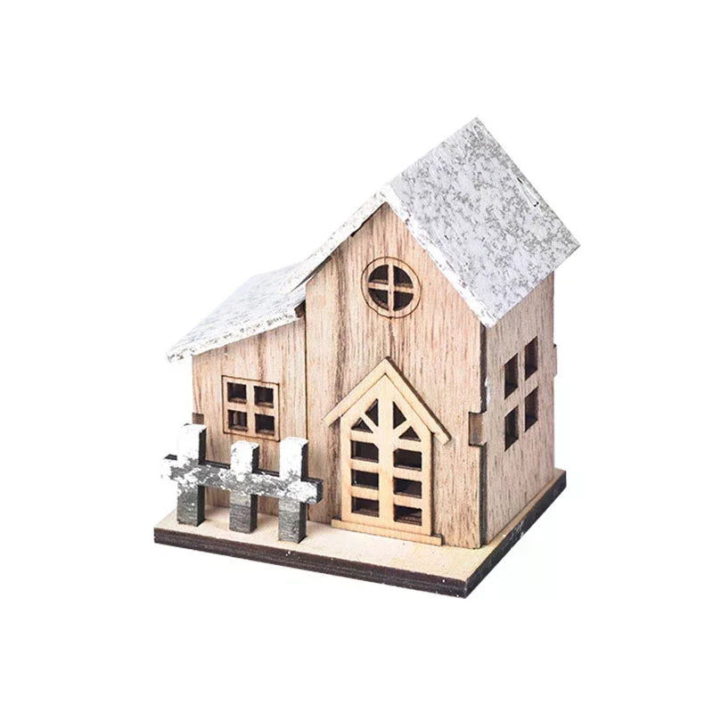 Natal LED luz casa de madeira luminosa decorações de Natal presente infantil