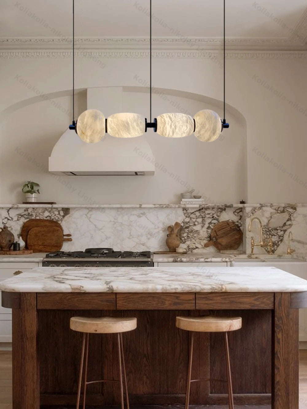 Lustres de LED Reguláveis de Mármore Natural para Decoração de Casa, Nova Tendência 2026, Iluminação para Sala de Estar e Sala de Jantar