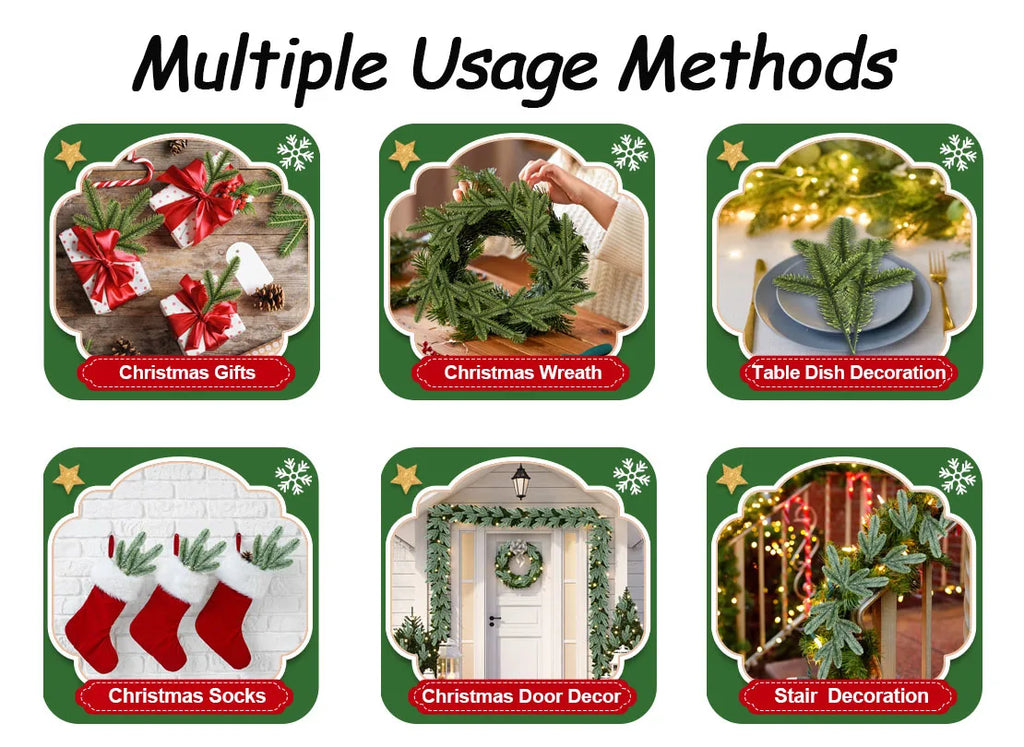 5/10pc ramos de pinheiro de natal decoração de natal artificial falso planta agulhas de pinheiro grinalda diy árvore de natal decoração de casa ano novo