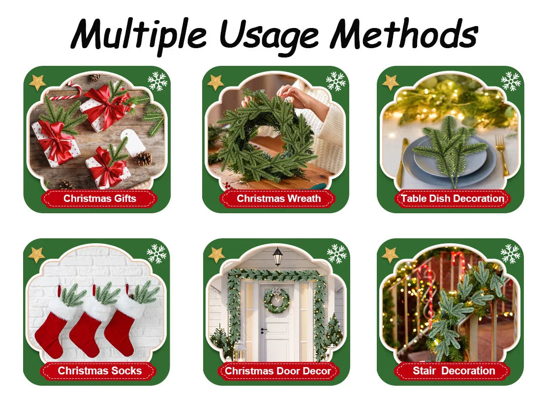 5/10pc ramos de pinheiro de natal decoração de natal artificial falso planta agulhas de pinheiro grinalda diy árvore de natal decoração de casa ano novo