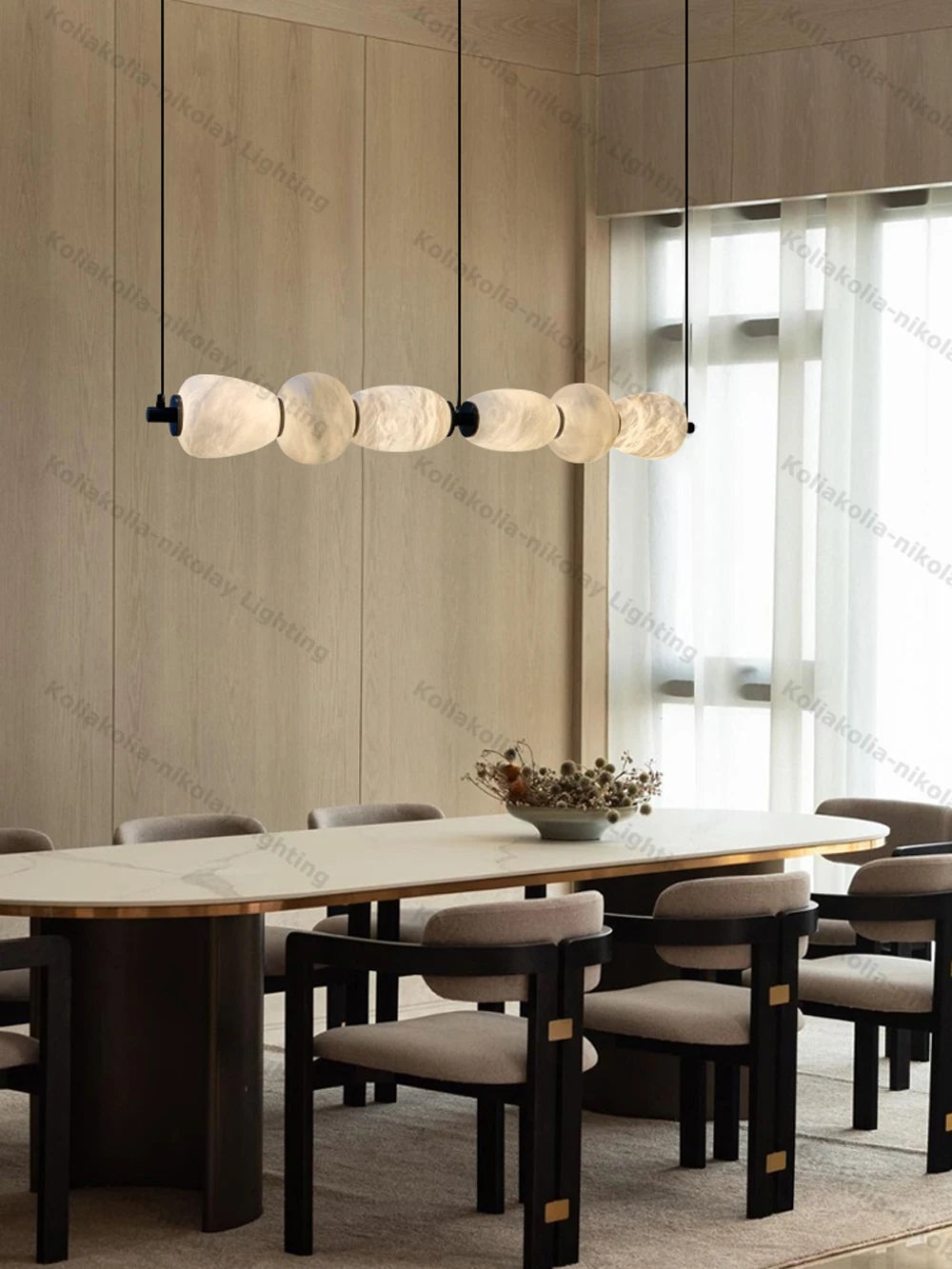 Lustres de LED Reguláveis de Mármore Natural para Decoração de Casa, Nova Tendência 2026, Iluminação para Sala de Estar e Sala de Jantar