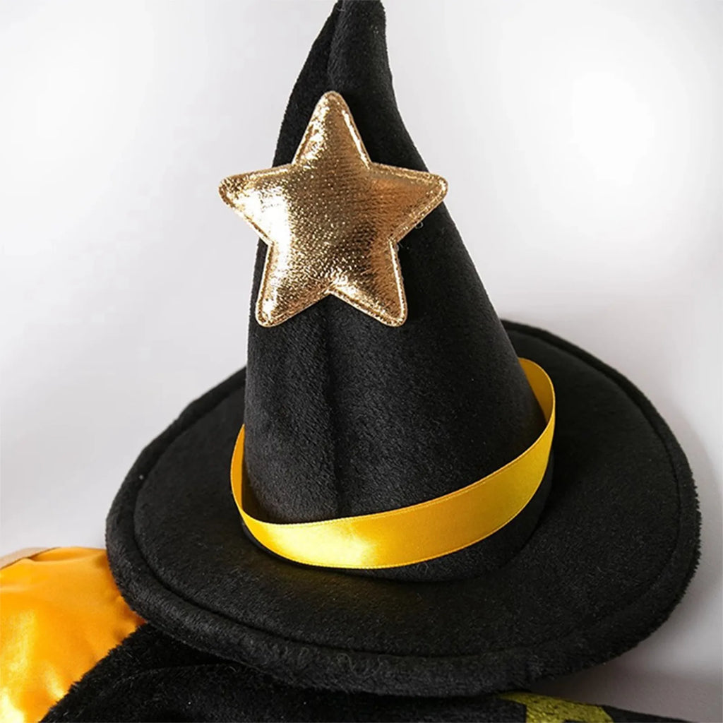 Halloween cão cosplay trajes engraçados roupas para animais de estimação ajustável cães cos conjuntos de capa com chapéu festa novidade vestir-se acessórios