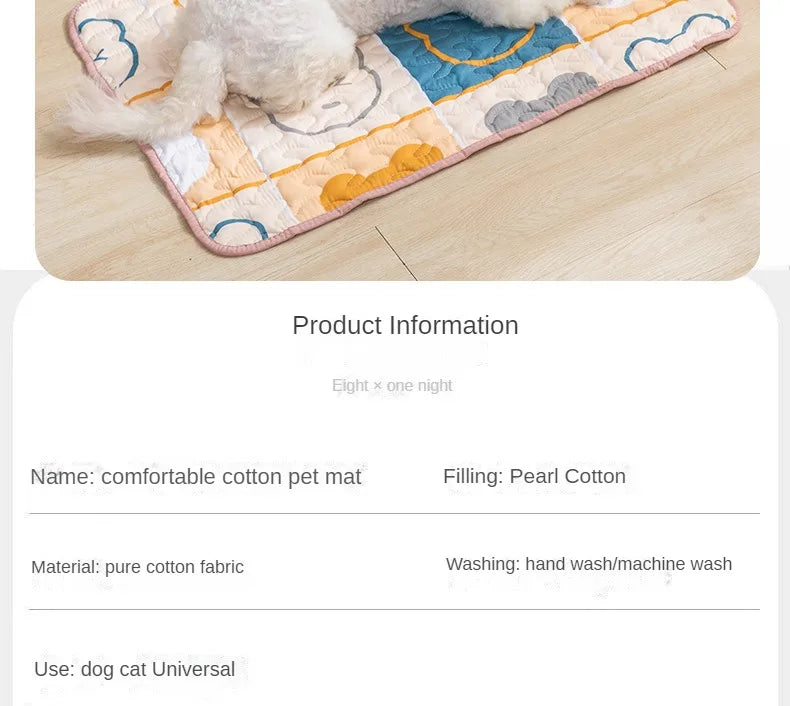 Tapete antiderrapante para animais de estimação, tapete para dormir especial de algodão para gatos, verão, confortável e respirável, produtos para animais de estimação