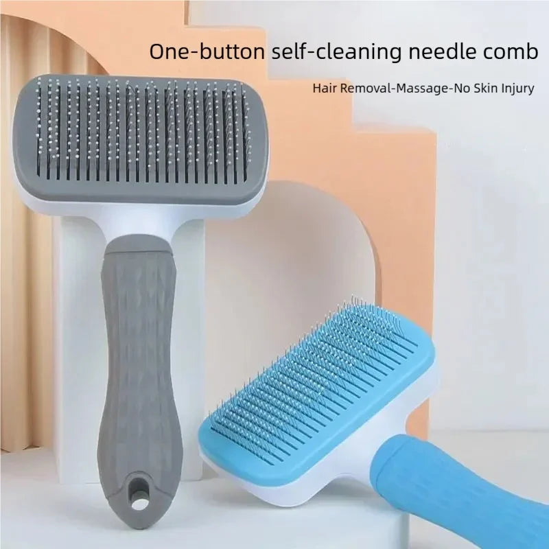 Escova Removedora de Pelos de Animais Autolimpante para Cães e Gatos, Pente de Tosa Eficiente para Desembaraçar Pelos Soltos para Cuidados Diários de Pets