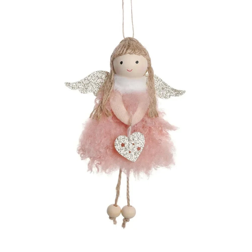 Natal Pendurado Malha Sequin Saia, Anjo Xmas Árvore Pingente Enfeites, Decoração de Casa, Noel, Presentes, 2022