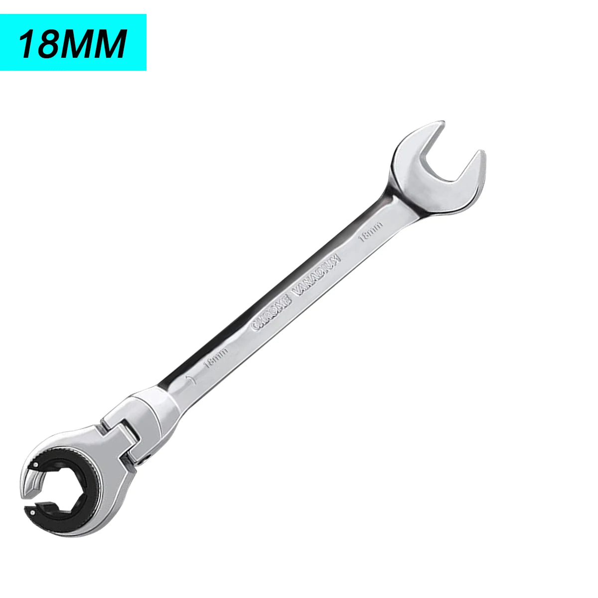 1 chave de catraca de cabeça flexível aberta dos pces, chave de catraca métrica com 72 dentes, chave de catraca de tubulação de aço cromo vanádio Kasa & Pet