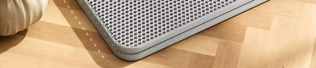 Tapete de areia extra grande para gatos, resistente, à prova d'água, 2 camadas, antiderrapante, lavável, protetor de piso para animais de estimação, caixa de areia