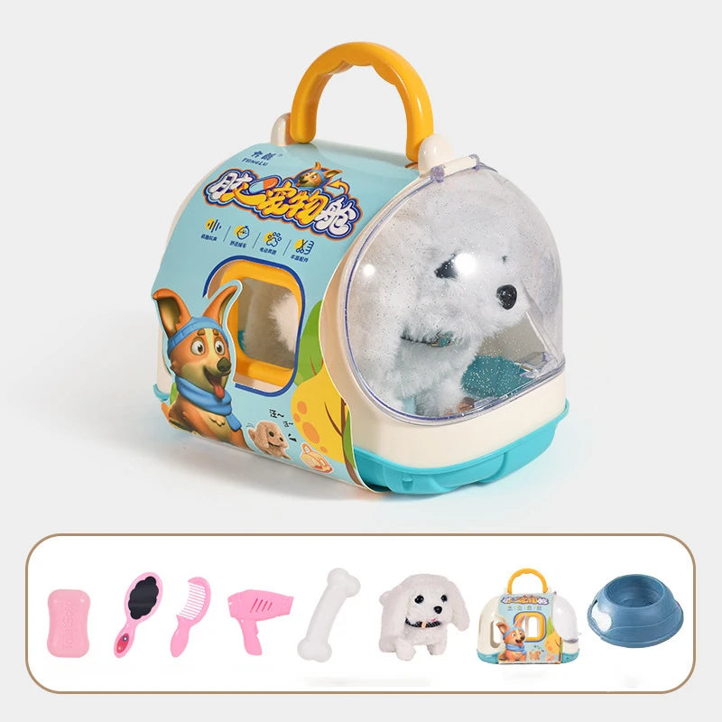 Novo brinquedo eletrônico para cães de estimação, brinquedo interativo para caminhada, boneca de pelúcia, brinquedo vibratório, movimento automático, filhote de cachorro elétrico, presente para bebês e crianças