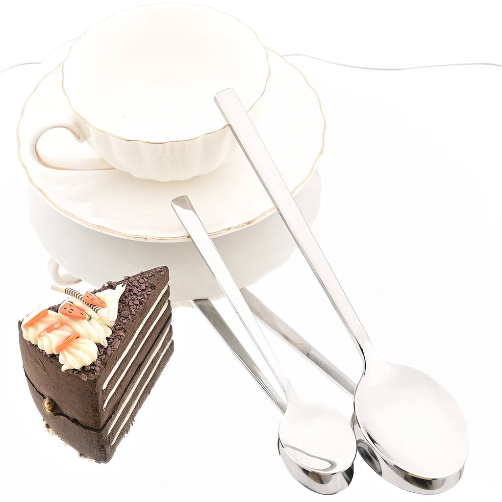 4pcs High-quality Mirror Dinnerware Set Silver Stainless Steel Tableware Set Reusable Knife Fork Spoon Dining Table Utensils Kasa & Pet