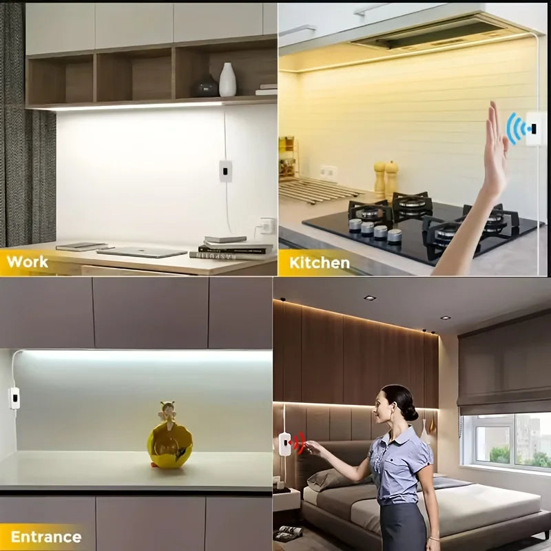 Fita de Luzes LED COB com Sensor de Movimento USB 5V Regulável 320LED/m Flexível para Armário Cozinha Guarda-Roupa Iluminação de Fundo para TV