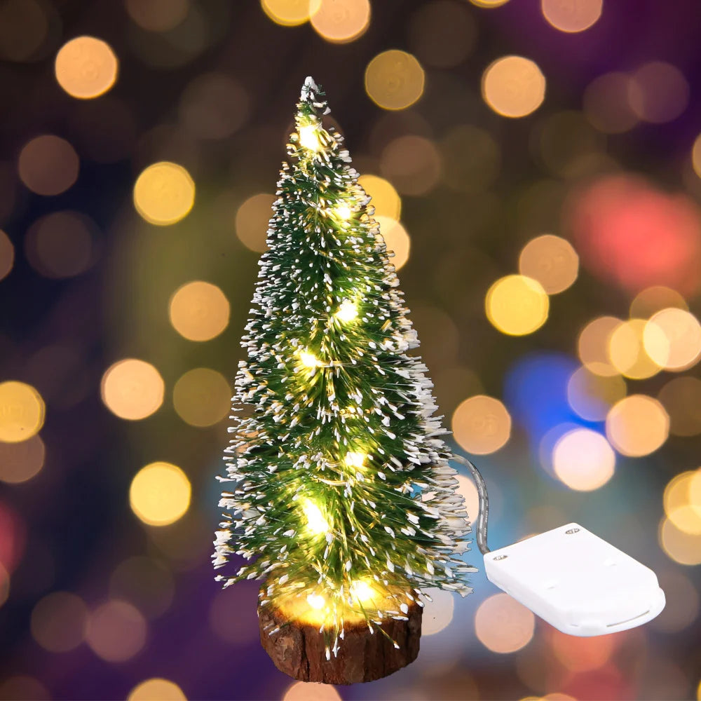 1pc mini pinheiro árvore de natal 10cm-30cm decorações de mesa artificial festival árvore em miniatura de plástico decoração de ano novo peça de natal