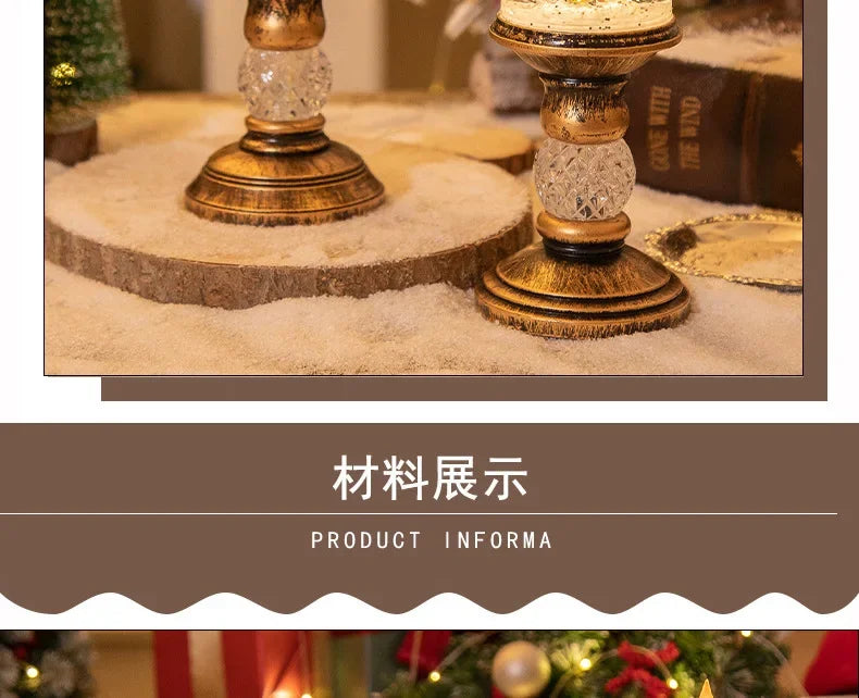 Crystal Snow Candles Lights para Decorações de Natal, Scene Layout, Holiday Gifts, Children's Birthday Gifts