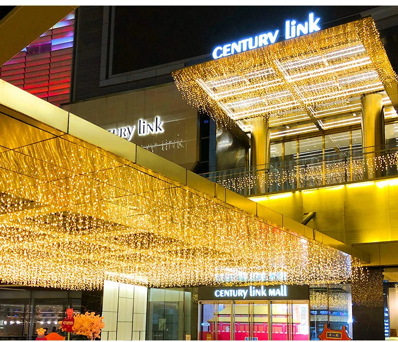 Guirlanda de natal led cortina luzes de sincelo festão luz led droop cachoeira luzes da corda ao ar livre jardim rua beirais decoração
